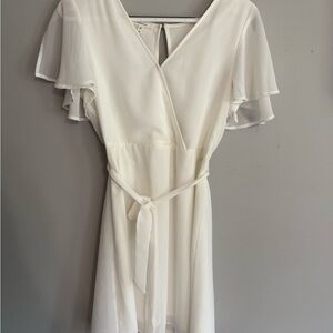 Maurices Cream Flutter Sleeve Midi Dress